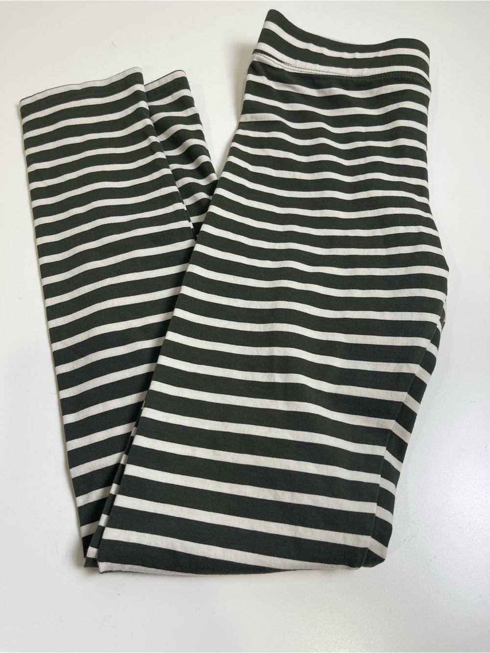 Matilda Jane Forest Green & White Striped Kids Leggings size 12